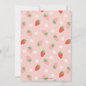 可愛いイチゴ甘いベビーシャワー 招待状 (裏面)
