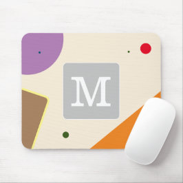 可愛いイニシャル色数々のブロックカラー紫 マウスパッド