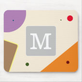 可愛いイニシャル色数々のブロックカラー紫 マウスパッド (正面)