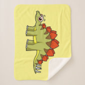 可愛いイラストレーションのステゴサウルス恐竜。 シェルパブランケット (正面)