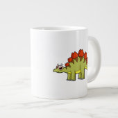 可愛いイラストレーションのステゴサウルス恐竜。 ジャンボコーヒーマグカップ (正面右)