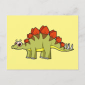 可愛いイラストレーションのステゴサウルス恐竜。 ポストカード (正面)