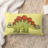 可愛いイラストレーションのステゴサウルス恐竜。 ランバークッション (ブランケット)