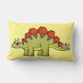 可愛いイラストレーションのステゴサウルス恐竜。 ランバークッション (正面)