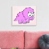 可愛いイラストレーションのトリケラトプス。 キャンバスプリント (インサイチュ (リビング))