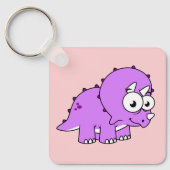可愛いイラストレーションのトリケラトプス。 キーホルダー (正面)