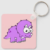 可愛いイラストレーションのトリケラトプス。 キーホルダー (裏面)