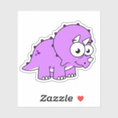 可愛いイラストレーションのトリケラトプス。 シール (シート)