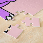 可愛いイラストレーションのトリケラトプス。 ジグソーパズル (側面)