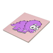 可愛いイラストレーションのトリケラトプス。 タイル (側面)