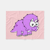 可愛いイラストレーションのトリケラトプス。 フリースブランケット (正面(横))