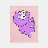 可愛いイラストレーションのトリケラトプス。 フリースブランケット (正面)