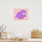 可愛いイラストレーションのトリケラトプス。 ポスター (キッチン)