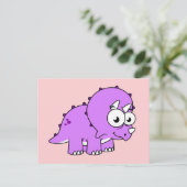 可愛いイラストレーションのトリケラトプス。 ポストカード (スタンド正面)