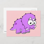 可愛いイラストレーションのトリケラトプス。 ポストカード (正面/裏面)