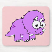 可愛いイラストレーションのトリケラトプス。 マウスパッド (正面)