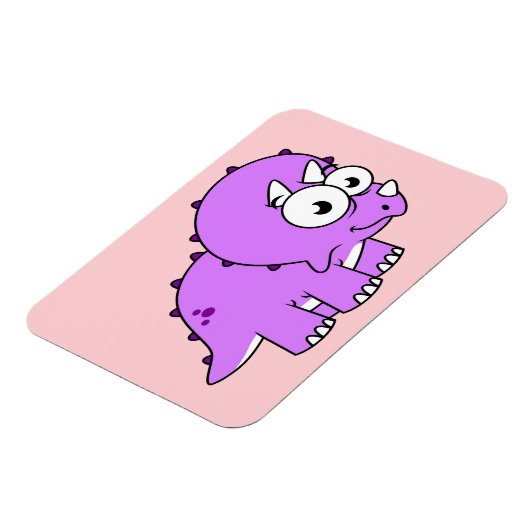 可愛いイラストレーションのトリケラトプス。 マグネット (左側)