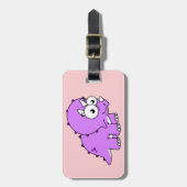 可愛いイラストレーションのトリケラトプス。 ラゲッジタグ (正面縦)