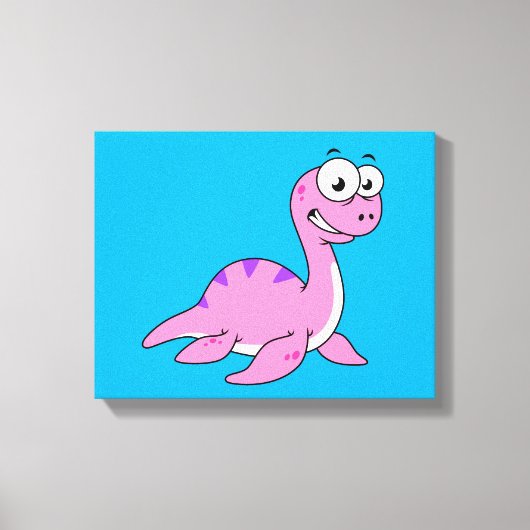 可愛いイラストレーションのネスのモンスター。 キャンバスプリント (正面)