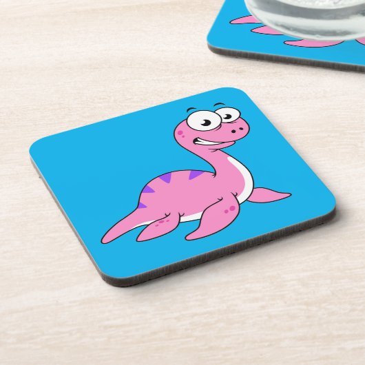 可愛いイラストレーションのネスのモンスター。 コースター (左側)