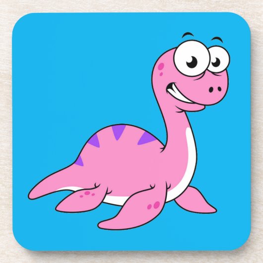 可愛いイラストレーションのネスのモンスター。 コースター (正面)