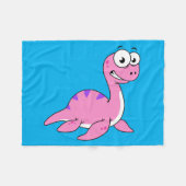 可愛いイラストレーションのネスのモンスター。 フリースブランケット (正面(横))