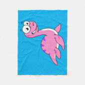 可愛いイラストレーションのネスのモンスター。 フリースブランケット (正面)