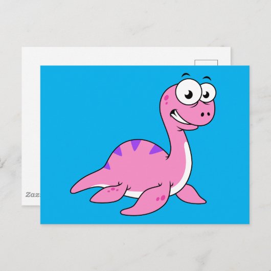 可愛いイラストレーションのネスのモンスター。 ポストカード (正面/裏面)