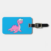 可愛いイラストレーションのネスのモンスター。 ラゲッジタグ (正面横)