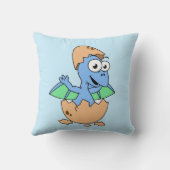 可愛いイラストレーションのベビーPterodactylハッチング。 クッション (裏面)