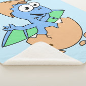 可愛いイラストレーションのベビーPterodactylハッチング。 シェルパブランケット (3/4)