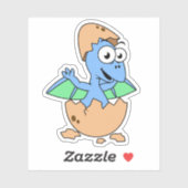 可愛いイラストレーションのベビーPterodactylハッチング。 シール (シート)