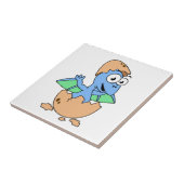 可愛いイラストレーションのベビーPterodactylハッチング。 タイル (側面)