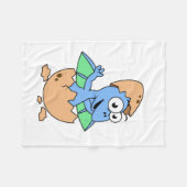 可愛いイラストレーションのベビーPterodactylハッチング。 フリースブランケット (正面(横))