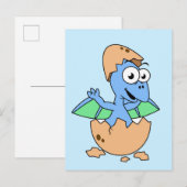 可愛いイラストレーションのベビーPterodactylハッチング。 ポストカード (正面/裏面)