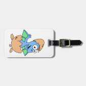 可愛いイラストレーションのベビーPterodactylハッチング。 ラゲッジタグ (正面横)