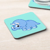 可愛いイラストレーショントリケラトプス恐竜。 コースター (左側)