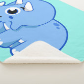 可愛いイラストレーショントリケラトプス恐竜。 シェルパブランケット (3/4)