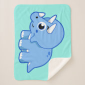 可愛いイラストレーショントリケラトプス恐竜。 シェルパブランケット (正面)