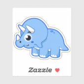 可愛いイラストレーショントリケラトプス恐竜。 シール (シート)