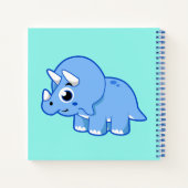 可愛いイラストレーショントリケラトプス恐竜。 ノートブック (裏面)