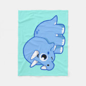 可愛いイラストレーショントリケラトプス恐竜。 フリースブランケット (正面)