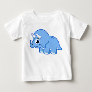 可愛いイラストレーショントリケラトプス恐竜。 ベビーTシャツ