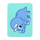 可愛いイラストレーショントリケラトプス恐竜。 マグネット (縦)