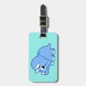 可愛いイラストレーショントリケラトプス恐竜。 ラゲッジタグ (正面縦)