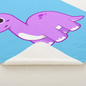 可愛いイラストレーションブロントサウルス恐竜。 シェルパブランケット (3/4)