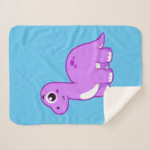 可愛いイラストレーションブロントサウルス恐竜。 シェルパブランケット (正面(横))