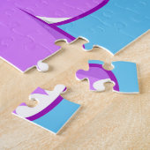 可愛いイラストレーションブロントサウルス恐竜。 ジグソーパズル (側面)