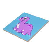 可愛いイラストレーションブロントサウルス恐竜。 タイル (側面)