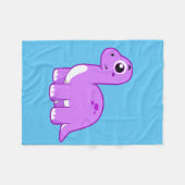 可愛いイラストレーションブロントサウルス恐竜。 フリースブランケット (正面(横))